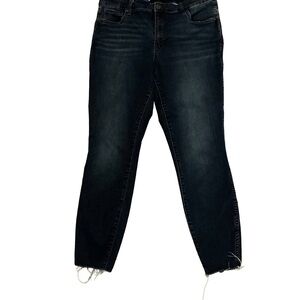Kut from the Kloth Connie Ankle Skinny Jeans Size 14 Dark Wash Raw Hem